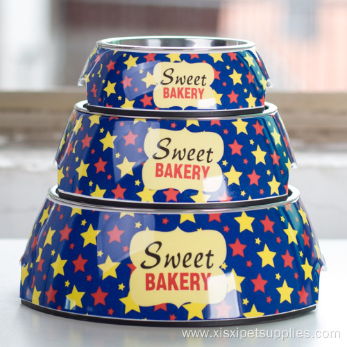 amazon cartoon style stainless steel pet bowl